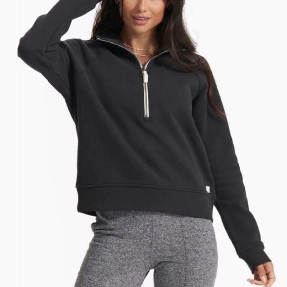 Vuori Tops - Vuori Restore Half Zip in Washed Black Size XS